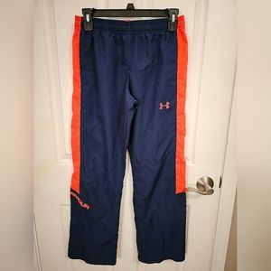 Under Armour Youth Athletic Pants, Navy/Bright Orange, Used/Good Condition, Sz L